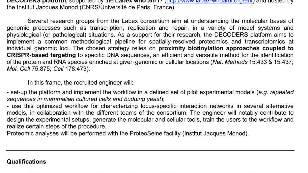 Research engineer position – 03/06/2021