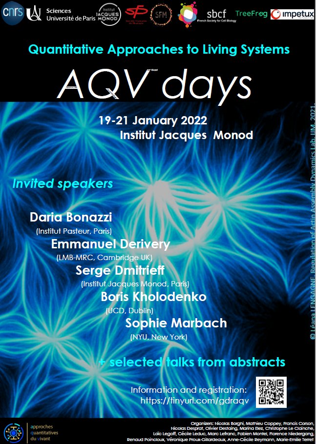 AQV Days 2022 : Quantitative Approaches to Living Systems – 19-21 January 2022