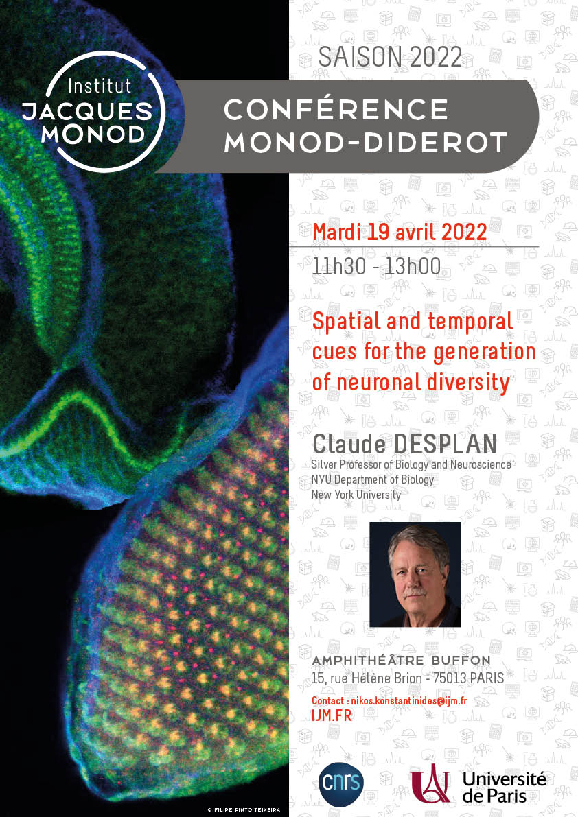 Conférence Monod-Diderot : Claude Desplan – 19/04/2022