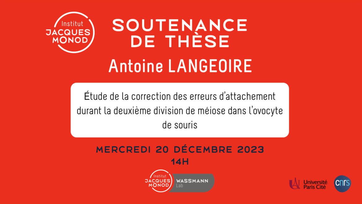 Thesis defense – Antoine Langeoire – 20/12/2023